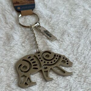 Metal Alaskan Bear Keychain New With Tags